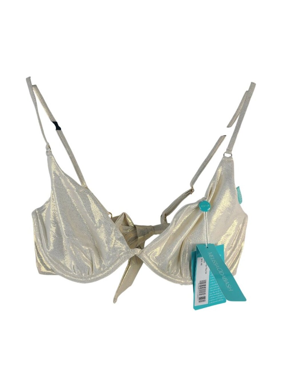 NEW Melissa Odabash Key Largo Gold Bikini Top Adjustable Shimmer Sz 46,US 10